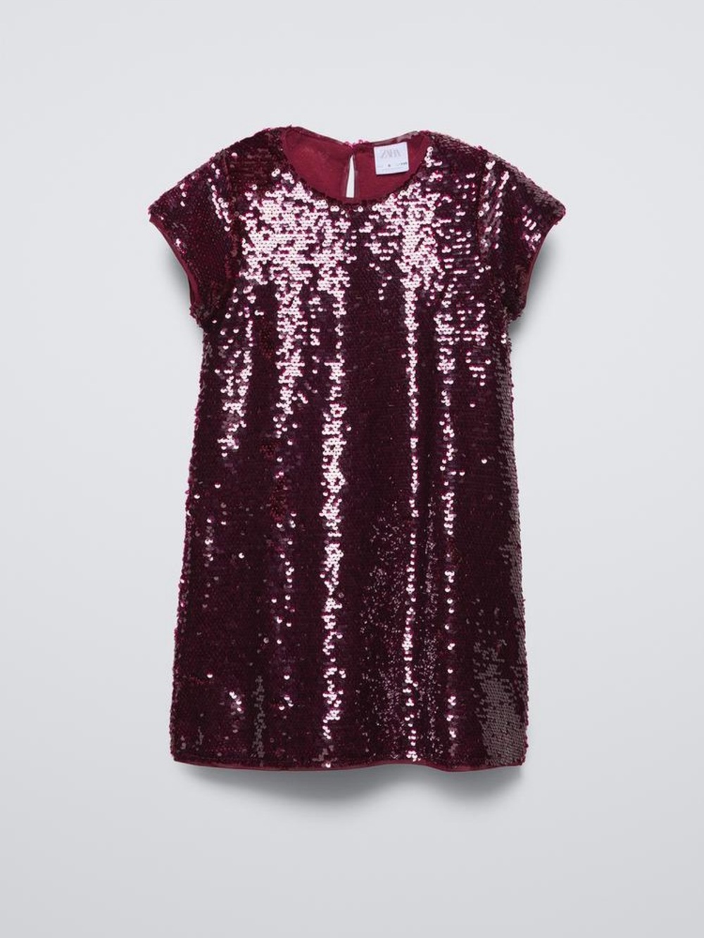 Zara Girls Sequin Shift Dress in Burgundy